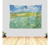 Chitteri Vincent van Gogh Plain near Auvers(1890) Hanging Tapestry 60''X45'' Polyester Wall Art for Home Decoration