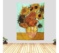 Chitteri Vincent van gogh The Sunflowers Hanging Tapestry 60" x 45" Polyester Wall Art for Home Decoration