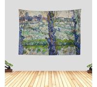Chitteri Vincent van Gogh View of Arles, Flowering Orchards(1889) Hanging Tapestry 60''X45'' Polyester Wall Art for Home Decoration
