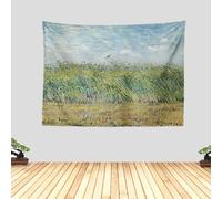 Chitteri Vincent van Gogh Wheat Field with a Lark(1887) Hanging Tapestry 60''X45'' Polyester Wall Art for Home Decoration