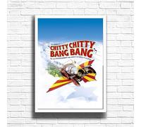 Chitty Chitty Bang Bang Poster Print, Musical Print, A4 A3 West End Broadway Theatre Show, Wall Art Deco Special Canvas West End Print, London theatre art frame options (A4 Framed (White))