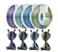 Chitu Systems Conjure Chameleon PLA 3D Printer Filament, 1.75mm Dual Color Filament, Changing Color with Light 3D Printing Filament,Magic Pla-4 in 1 Package 4x200g