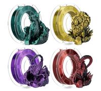 Chitu Systems Conjure Silk PLA 3D Printer Filament, 1.75mm Christmas Dual Color Filament, Silk Black Red/Gold/Purple/Dark Green 4x200g/1.8lb
