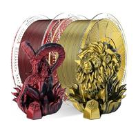 Chitu Systems Conjure Silk PLA 3D Printer Filament 2KG/4.4lbs, 1.75mm Dual Color Filament, +/-0.02mm Precision, Silk Black Gold +Black Red 3D Printing Filament 2pcs 1kg (4.4lbs) Spools