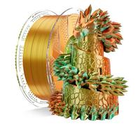 Chitu Systems Conjure Tricolor Silk PLA Filament, Green-Gold-Orange Filament, Diameters 1.75±0.02 mm 3D Printer Filament 1KG/2.2lb