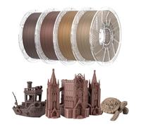 Chitu Systems Wood PLA Filament Bundle, 3D Printer PLA 1.75mm Cherry Walnut White Oak Teak Wood Filament with Real Wood Fiber 4x1KG Bundle 8.8lb
