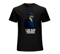 CHITUMA Thomas Shelby of I Do Bad Things Mans Classic Breathable T Shirt Black M