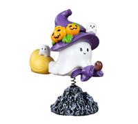 Chiusuet Ghost Statue Figurine - Halloween Figurines, Spooky Home Figure, Festive Haunted Figure, Entryway Spooky Statue, Home Sculpture with Spring for Living Room Entryway Bookshelf Themed Party