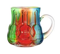 Chiusuet Painted Violin Glass Mug, 15oz Novelty 3D Painted Violins Coffee Mug, Unique Colorful Glass Violins Coffee Cup, Collection Gifts for Musician Music Lovers