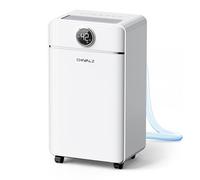 CHIVALZ 12L/24H Dehumidifiers for Home, Bedroom & Bathroom, LED Display and 24H Timer, Interior Dehumidifier with Automatic Defrosting, 2L Water Tank & Drainage Hose, White, 1 Pack+3 Modes