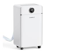 CHIVALZ 12L/24H Dehumidifiers for Home, Bedroom & Bathroom, LED Display and 24H Timer, Interior Dehumidifier with Automatic Defrosting, 2L Water Tank & Drainage Hose, White, 1 Pack+3 Modes
