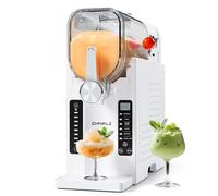 CHIVALZ Slush Machine, Frozen Drink Machine, No Ice Needed, 12H Pre-Scheduling, LED Display, Self-Cleaning, Makes Slushies, Milkshakes, Frappés & Cocktail, AD03, White, 6 Preset Programs +1 Pack