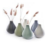 Chive ‘Frost’ Small Round Flower Vase - Cute, Beautiful Ceramic Vase for Flowers & House Plants - Set of 6 - Assorted Colours