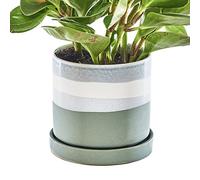Chive ‘Minute’ Ceramic Planter Pot - Cute 5” Colorful Succulent Pots for Indoor & Outdoor House Plants - Beautiful Modern Farmhouse Kitchen Decor - Matte Green