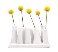 Chive ‘Pooley 2’ Multi-Chambered Flower Vase - Cute, Beautiful Ceramic Vase for Flowers & House Plants - White