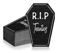 Chivertion 100 Pcs Death to My Twenties Cocktail Napkins 30th Birthday Party Supplies Paper Rip to My 20s Birthday Decorations Tombstones Disposable Napkins Gravestone Hand Paper Towels for Women Men
