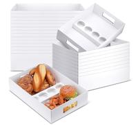 Chivertion 15 Pack Pastry Box Cardboard Heavy Duty Picnic Platter Serving Box for 5-8 People, 15"x10"x3.5" Stably Filled Disposable Catering Trays for Take Out Container Christmas Birthday Party