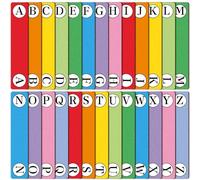 Chivertion 26 Pcs Library Alphabet Book Dividers Wooden Vinyl Record Dividers Organizer Separators 26 Alphabetical A-z Dividers Bookshelf Markers for Shelves Cds, Albums, Books (Colorful)