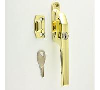 Chivrose Ltd Modern Contemporary Design Lockable Casement Window Fastener 124mm (Polished Brass)