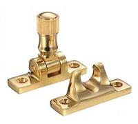 Chivrose Ltd Premium Quality Solid Brass Narrow Plate FB32 Brighton Pattern Twist Arm Sash Fastener Lock for Wooden Sliding Sash Windows (Polished Brass)