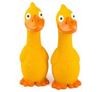 CHIWAVA 2 Pack 7.9 Inch Squeak Latex Dog Toy Yellow Duck Interactive Play for Small Medium Dogs