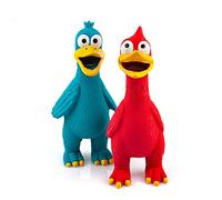 CHIWAVA 2 Pack Squawking Latex Dog Toy Chicken Duck Squeeze Squeak Interactive Play for Medium Large Dogs Assorted Color