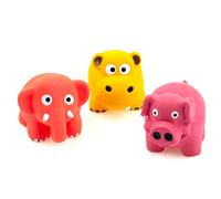 CHIWAVA 3 Pack 3.1'' Squeak Latex Puppy Toy Lovely Standing Animal Sets Pet Interactive Play for Small Dogs Random Color