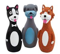 CHIWAVA 3PCS 5.7'' Squeaky Latex Short Standing Stick Toy for Small Dogs