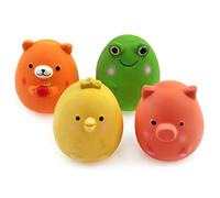 CHIWAVA 4PCS 2.4'' Squeak Latex Puppy Toy Funny Animal Sets Pet Interactive Play for Small Dog Assorted Color