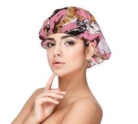 Chiwawas Dog Pink,Adult's Satin Sleeping Cap - Women's Elastic Sleep Bonnet, Adjustable Overnight Hair Cover