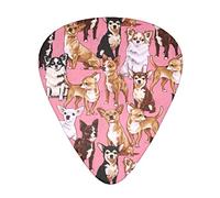 Chiwawas Dog Pink Advanced guitar pick 12 pieces Three thicknesses for bass, electric guitar, acoustic guitar bag