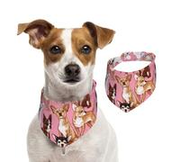 Chiwawas Dog Pink,Dog Bandanas Cotton Pet Scarf Adjustable Bibs for Pet,S