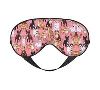 Chiwawas Dog Pink Print Soft Eye Mask –Elastic Nighttime Shade, Light-Proof Blindfolds for Plane, Yoga, Travel, Full Eye Covers