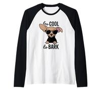 Chiweenie Too Cool to Bark Funny Dog Lover Raglan Baseball Tee
