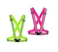 Chiwo Reflective Vest Running Gear 2Pack, High Visibility Adjustable Safety Ves for Night Cycling,Hiking, Jogging,Dog Walking