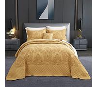 CHIXIN Oversized Bedspread Coverlet Set King Size (King, Honey-Gold), H-4202