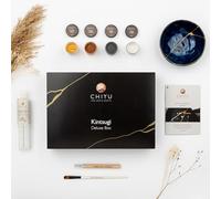 CHIYU Bio Kintsugi Repair kit: Deluxe Box - Gold, Silver, Copper - Bio Based - Gold Glue - Food Safe - The Most Complete and Durable Kintsugi kit