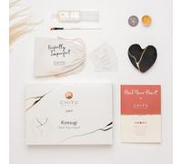 CHIYU Kintsugi kit - Heal Your Heart - Gold Glue - Includes Ceramic Heart - Gift Box - Kintsugi Repair Kit - Charcoal