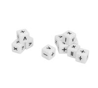 Chiyyak 20pcs Math Operation Dice Set, Plastic Educational Teaching Dice for Classroom Supplies, White, with Novelty Design, Easy Geometry Identification for Parties or Playing Indoors