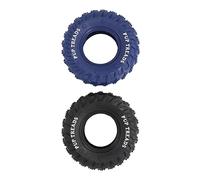 Chiyyak 2PCs Blue Black Rubber -Tire Dog -chewing Toys Safe Tire Shape Rubber pussy Kit for Medium Large Dogs