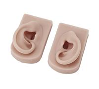 Chiyyak 2PCS Silicone Piercing Model, Acupuncture Training, Novice Ear Piercing Practice, Human Skin-Like, Portable, Easy to Carry, for Beauty Training Institutes (Dark Skin Tone)