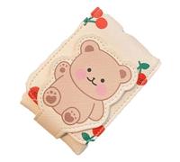 Chiyyak 3 Makeup Lipstick Case Organizer, for Travel and on The Go use, with Mirror for Outside, Mini Bag Compact Makeup Pouch Adorable Bear Design