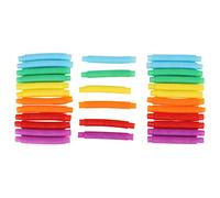 Chiyyak 30 Pcs Pop Tubes, Stretchable Bendable Pull Tube Toy with Special Sound, for Kids Adults ADHD Autism Sensory Play, Yellow Orange Blue Purple Green