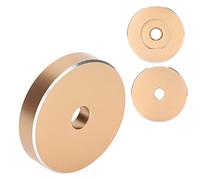 Chiyyak 45 RPM Record Turntable Adapter Large Hole Conversion Sheet Black Clamp Adapter for Most Big Hole Records (Gold)