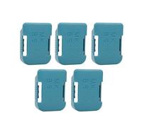 Chiyyak 5Pcs Battery Holder Brackets Secure Locking Belt Mount for 18V 20V 54V 60V Lithium Batteries with ABS+PC Hard Plastic Bracket for Workbench Tool Storage (Blue)