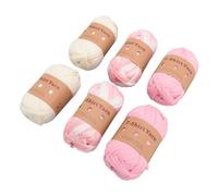 Chiyyak 6 Rolls T Shirt Yarn, Multi-purpose Washable Elastic Super Soft Fabric for Crochet Knitting Projects, Fine Workmanship for Home Decor, Gifts (Type 7)