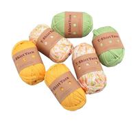 Chiyyak 6 Rolls T Shirt Yarn, Multi-purpose Washable Elastic Super Soft Fabric for Crochet Knitting Projects, Fine Workmanship for Home Decor, Gifts (Type 8)