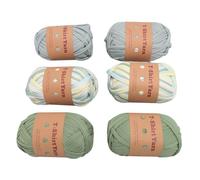 Chiyyak 6 Rolls T Shirt Yarn, Multi-purpose Washable Elastic Super Soft Fabric for Crochet Knitting Projects, Fine Workmanship for Home Decor, Gifts (Type 9)