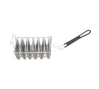 Chiyyak 6 Shells Taco Fryer Basket, Stainless Steel Detachable, Taco Shell Fryer Basket Long Handle Dishwasher Safe for Making Homemade Tortillas, Easy to Cleanse
