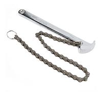 Chiyyak 9in Chain Wrench Adjustable Pipe Tong Reversible Ratcheting Tool with Heat Treated Steel and Chrome Finish for Oil Filter Removal Pipe Fittings up to 6.1in Diameter